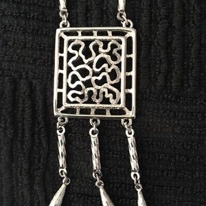 Vintage Monet silver necklace Art Deco vibe. See pictures for measuremen…